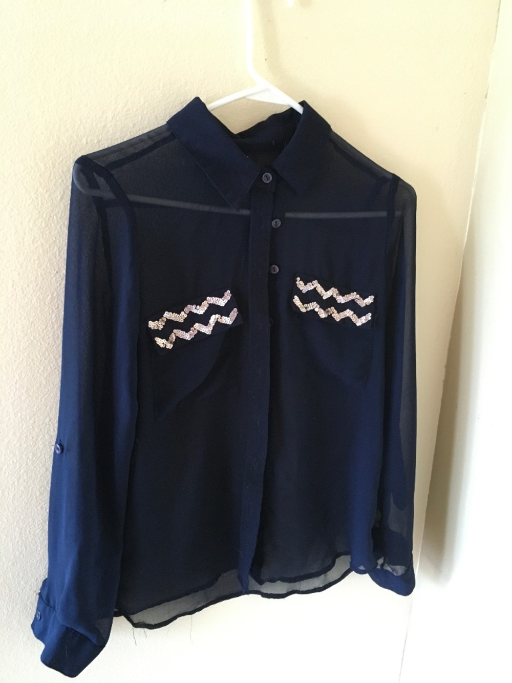 Rue 21 Sheer Long Sleeved Blouse